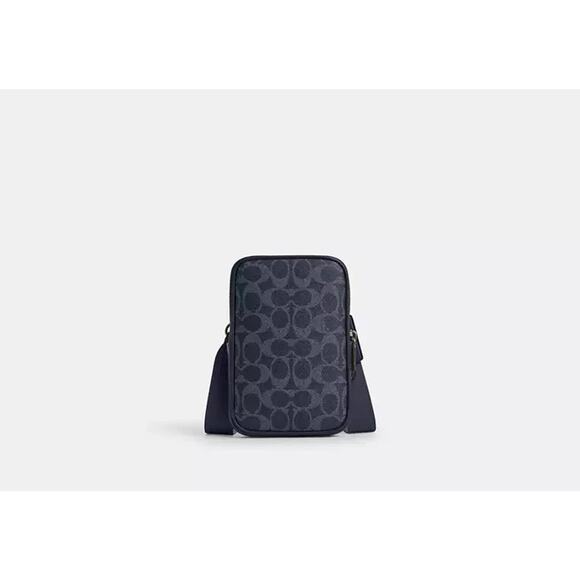 Coach Aden Crossbody Bag In Signature Canvas CW364, Light Denim - Picture 7 of 10